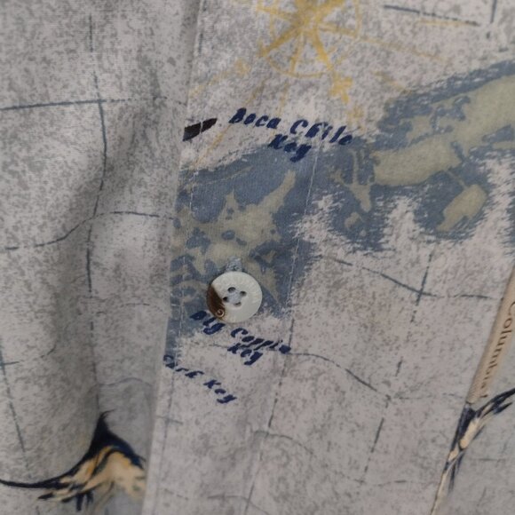 Columbia River Lodge Blue Marlin & Heron Fishing Shirt – Men’s Button-Up – NWOT - Picture 6 of 16